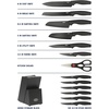 image:imageOster Baldwyn HighCarbon Stainless Steel Kitchen Knife Cutlery Block Set 22Piece Brushed SatinBlack Slicecraft 14pc