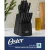 image:imageOster Baldwyn HighCarbon Stainless Steel Kitchen Knife Cutlery Block Set 22Piece Brushed SatinBlack Slicecraft 14pc
