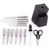 image:imageOster Baldwyn HighCarbon Stainless Steel Kitchen Knife Cutlery Block Set 22Piece Brushed SatinBrushed Satin Baldwyn 14pc