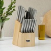image:imageOster Baldwyn HighCarbon Stainless Steel Kitchen Knife Cutlery Block Set 22Piece Brushed SatinBrushed Satin Eckert 15pc
