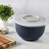 image:imageOster Bluemarine 3 Piece PP Stackable SpaceSaving Colander and Mixing Bowl SetBlue 12pc Set