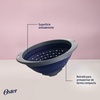 image:imageOster Bluemarine 3 Piece PP Stackable SpaceSaving Colander and Mixing Bowl SetBlueGrey 10 Strainer