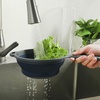 image:imageOster Bluemarine 3 Piece PP Stackable SpaceSaving Colander and Mixing Bowl SetBlueGrey 7 Strainer