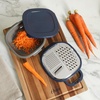 image:imageOster Bluemarine 3 Piece PP Stackable SpaceSaving Colander and Mixing Bowl SetStainless Steel Flat Grater