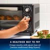image:imageOster Compact Air Fryer Toaster Oven Convection Countertop Pizza Oven 4Slice Toaster with 5 Cooking Functions  Air Fry Bake Toast Broil and WarmBlack