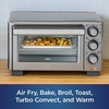 image:imageOster Compact Air Fryer Toaster Oven Convection Countertop Pizza Oven 4Slice Toaster with 5 Cooking Functions  Air Fry Bake Toast Broil and WarmStainless Steel