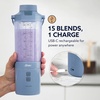 image:imageOster GoMax Portable Blender 20 oz Cordless Personal Blender for Smoothies amp Shakes USBC Rechargeable AntiJam Reversible Blade LeakProof Travel Lid Dishwasher Safe Parts BPAFree BlackBlue