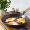 image:imageOster Platinum Flintfield 95 Inch PreSeasoned Cast Iron Skillet with Wood Handle Natural Nonstick Lightweight Cast Iron Frying Pan for Searing Sauting amp Everyday Cooking