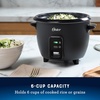 image:imageOster Rice Cooker 6 Cup Cooked 3 Cup Uncooked Electric Rice Maker Compact Size for Family Meals amp Sides Automatic Keep Warm Nonstick Inner Pot BlackBlack