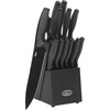 image:imageOster Baldwyn HighCarbon Stainless Steel Kitchen Knife Cutlery Block Set 22Piece Brushed SatinBlack Slicecraft 14pc