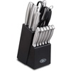 image:imageOster Baldwyn HighCarbon Stainless Steel Kitchen Knife Cutlery Block Set 22Piece Brushed SatinBrushed Satin Baldwyn 14pc