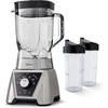 image:imageOster Blender and Food Processor Combo with 3 Settings for Smoothies Shakes and Food Chopping Includes 2 24Ounce Cups and Lids Carbon GreyTexture Select Pro Blender