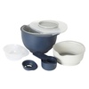image:imageOster Bluemarine 3 Piece PP Stackable SpaceSaving Colander and Mixing Bowl SetBlue 12pc Set