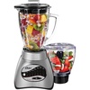 image:imageOster Classic Series 16Speed Blender with Food Chopper amp 6Cup Glass Jar Countertop Kitchen Blender Brushed NickelBlack  Glass Jar